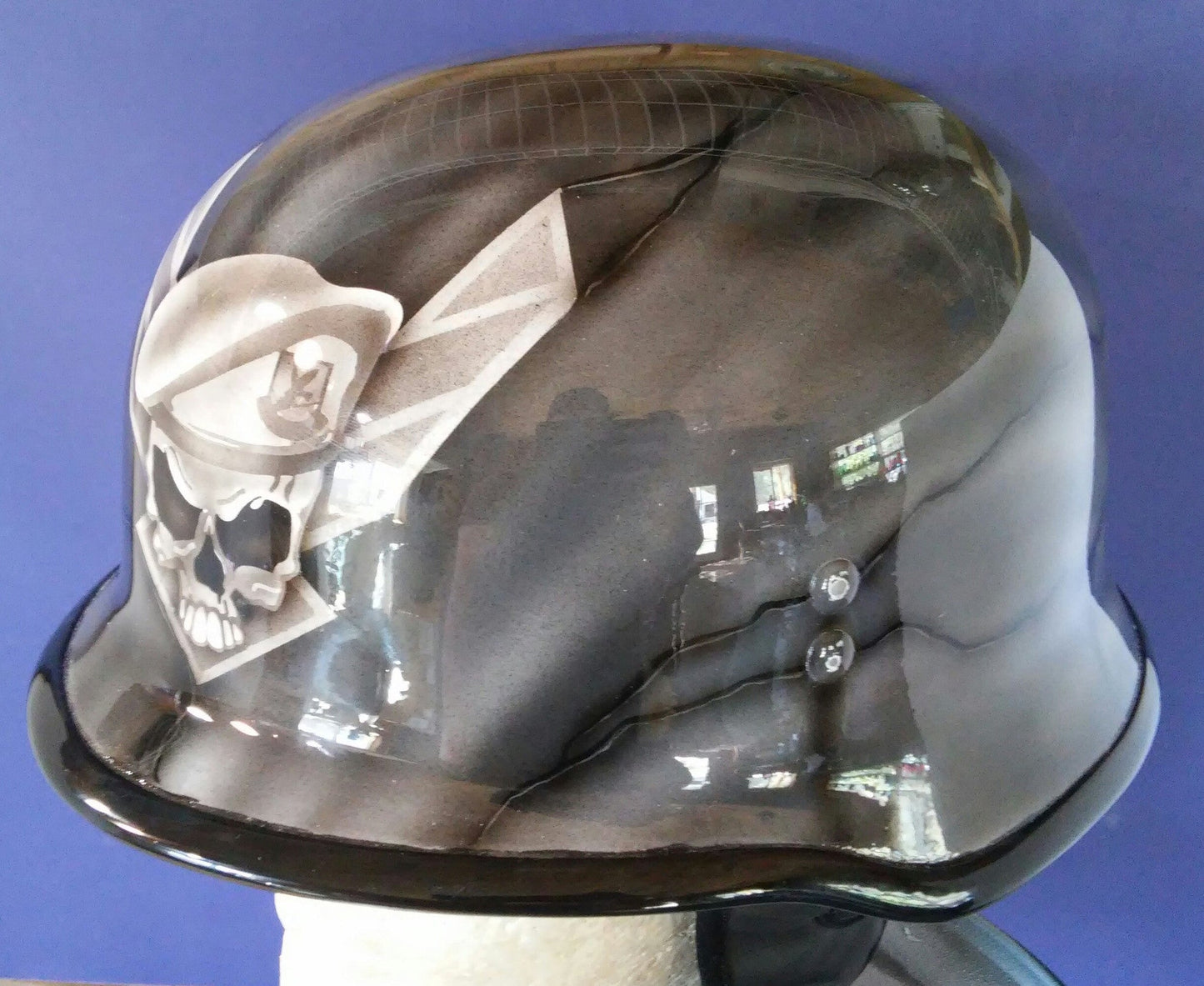 Harley Helmet Air Force Police Logo on Black granite