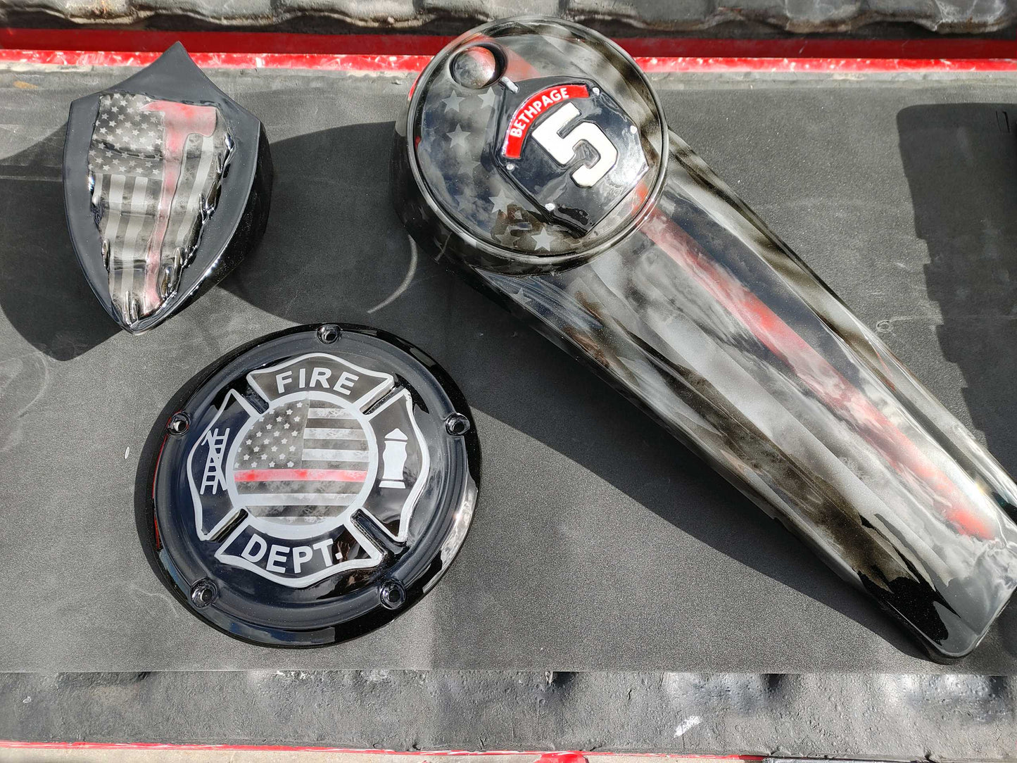 3D firefighter Harley derby cover