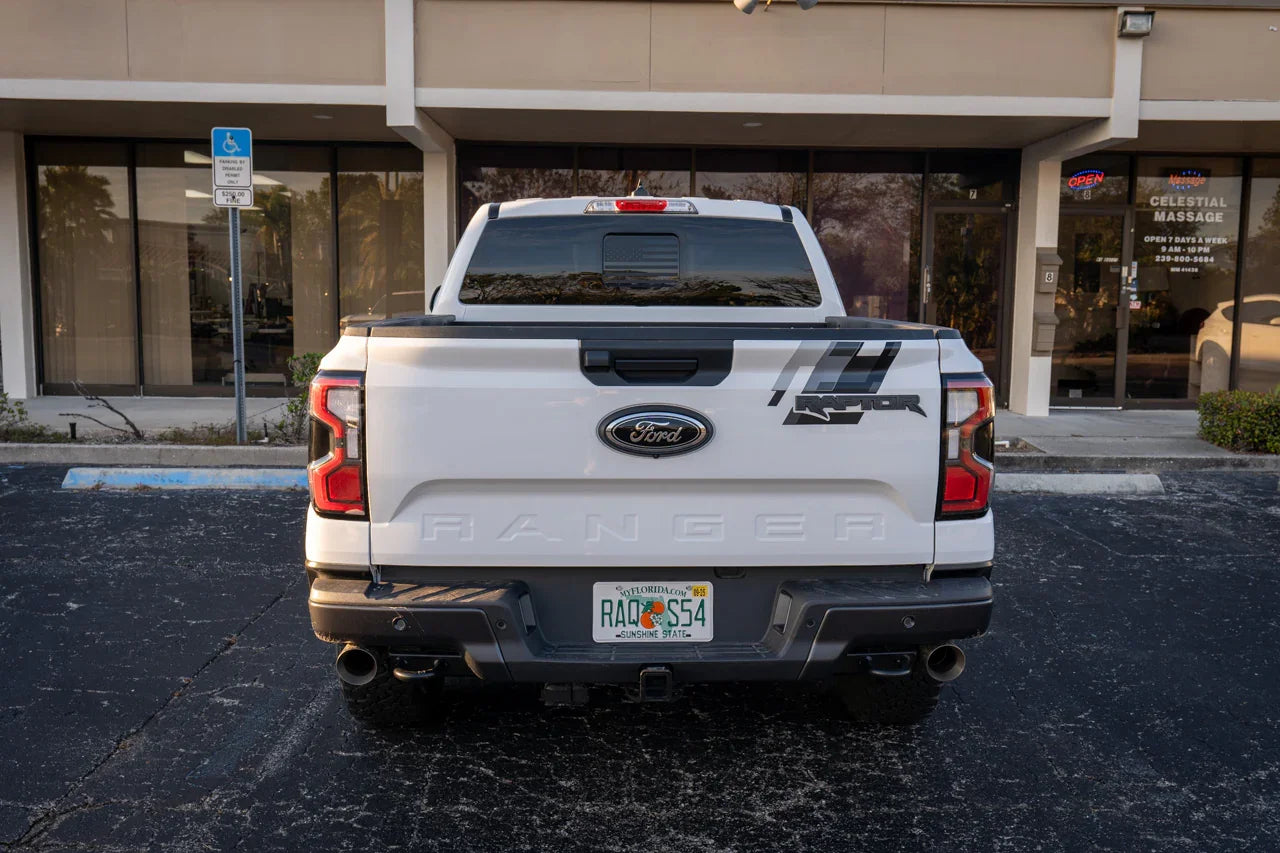 American Flag Rear Window Overlay - 2024+ Ranger w/ Small Center Rear Window
