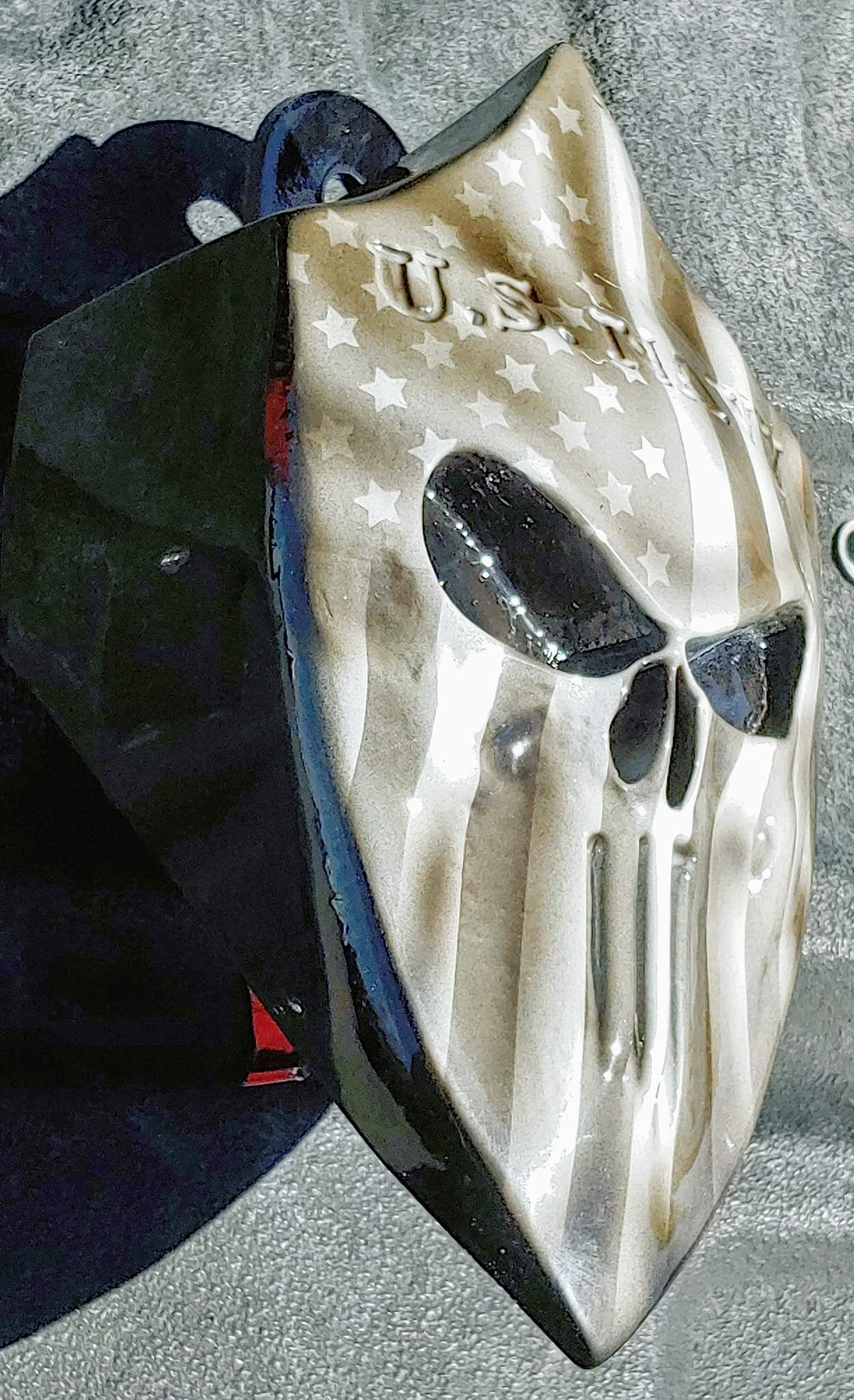 3D Punisher with American flag recessed Navy logo