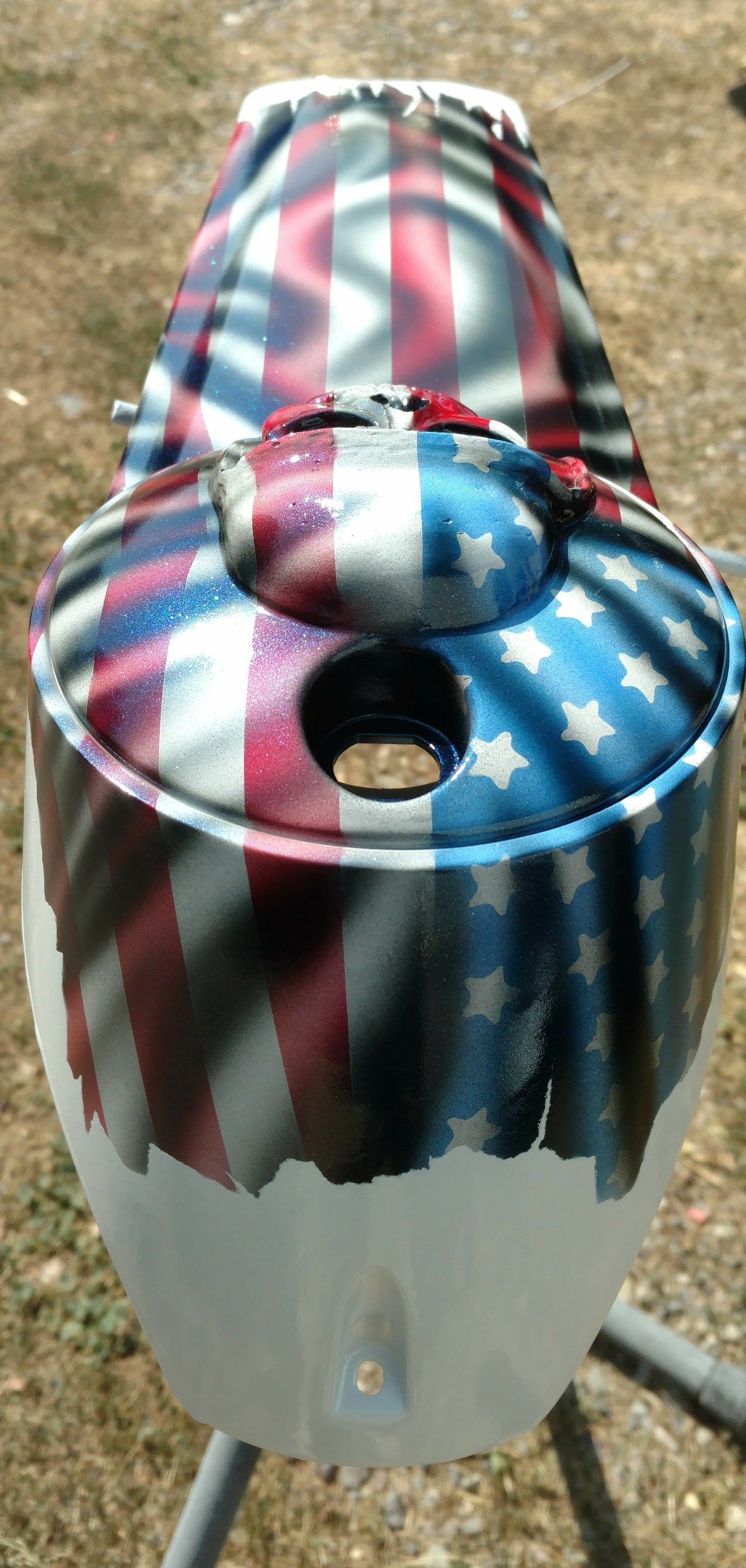 Harley Tattered American flag console