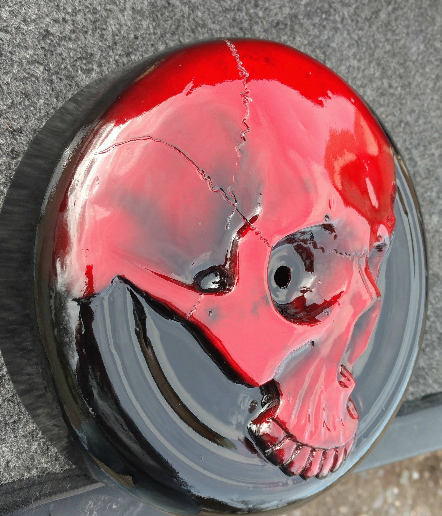 Harley Scarlet Red Harley-Davidson skull air cleaner