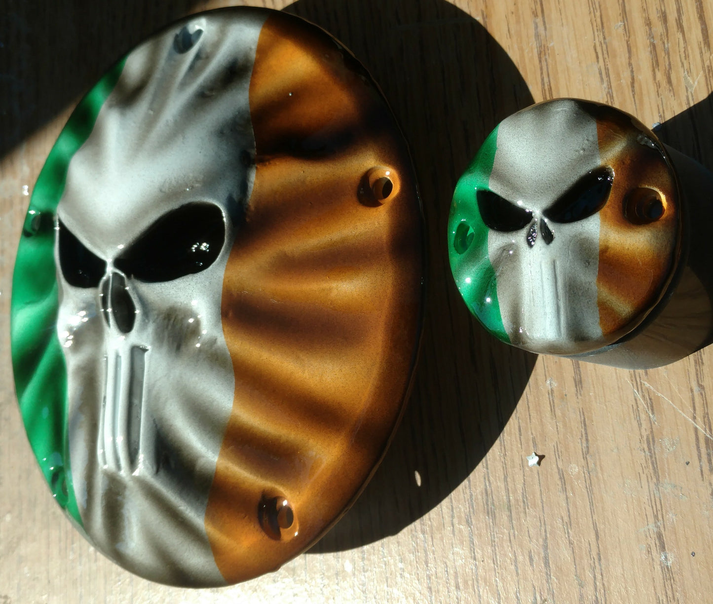 Punisher Irish Flag Harley derby and points cover