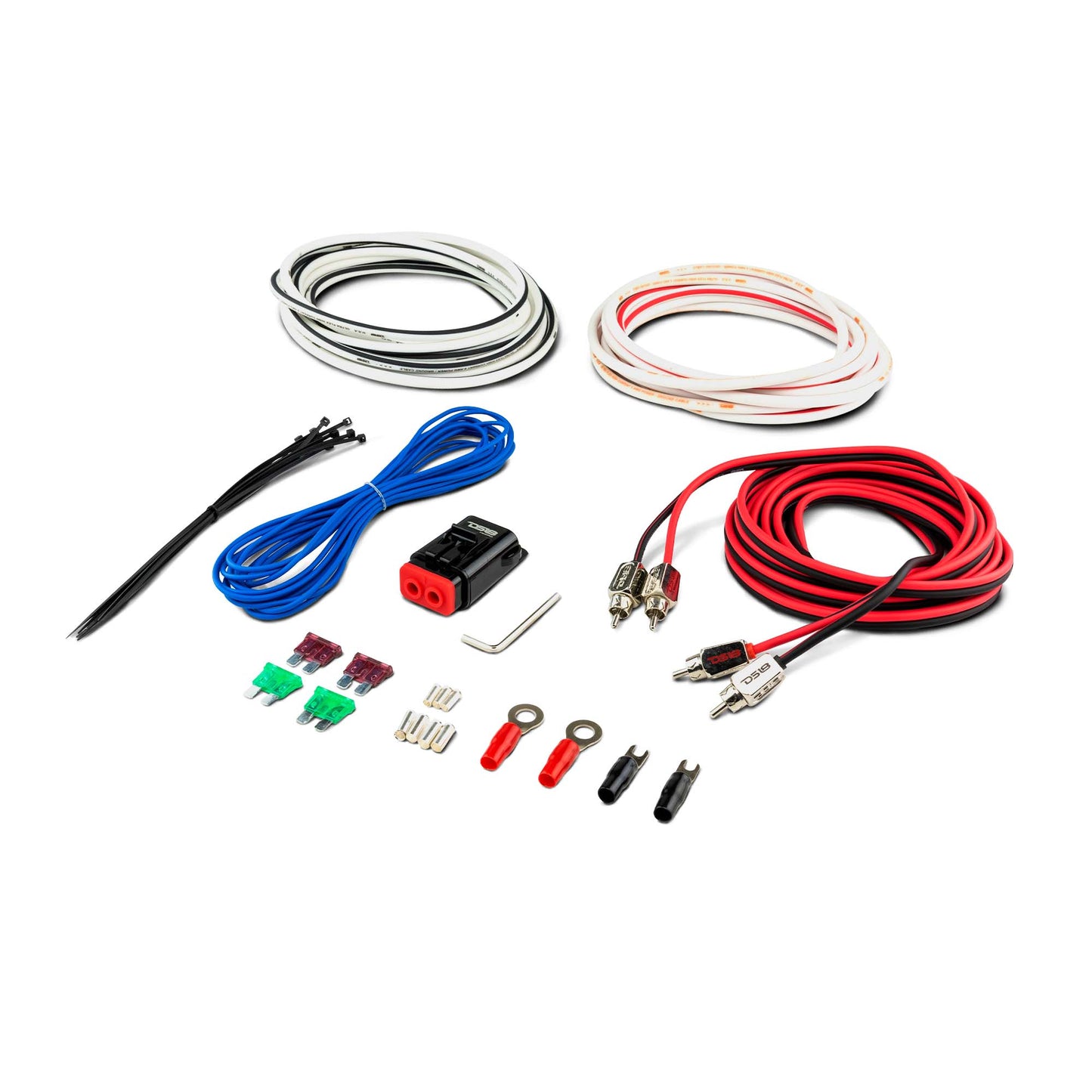 DS18 Good Marine Stereo Package 2 x 6.5” Speaker Tower| 1 x 2 Ch Amplifier | 1 x MOFCKIT4 and 1 x LED-BTC
