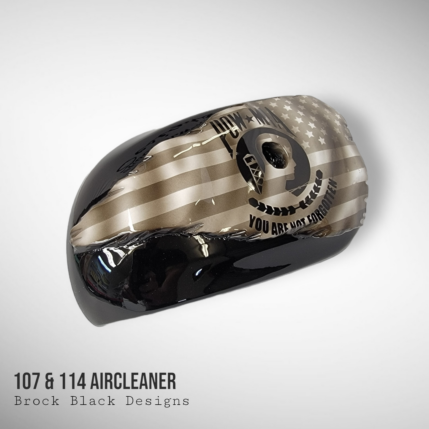 Tattered American flag with POW MIA Tribute air cleaner