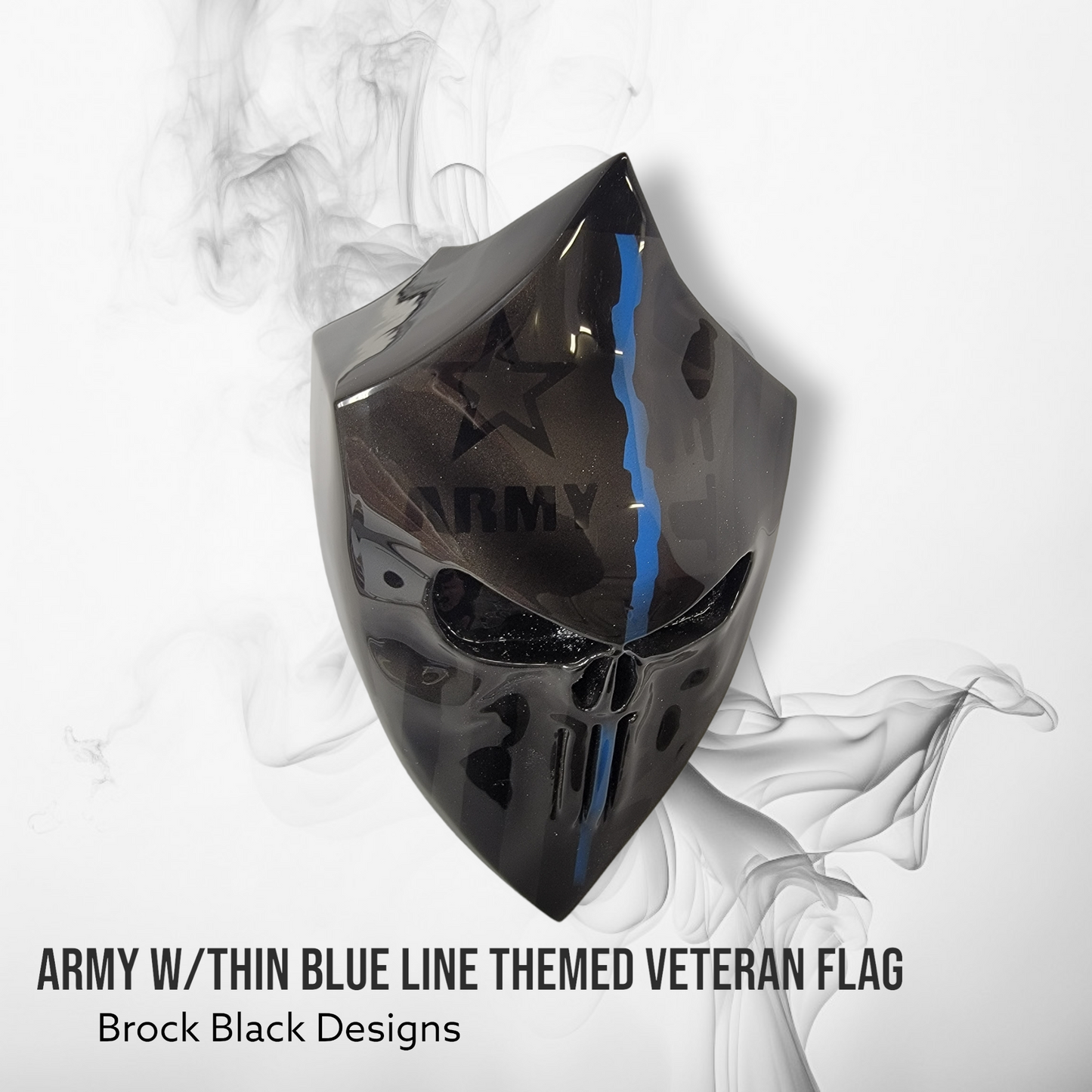 Thin blue line 3D Punisher with Army Veteran flag