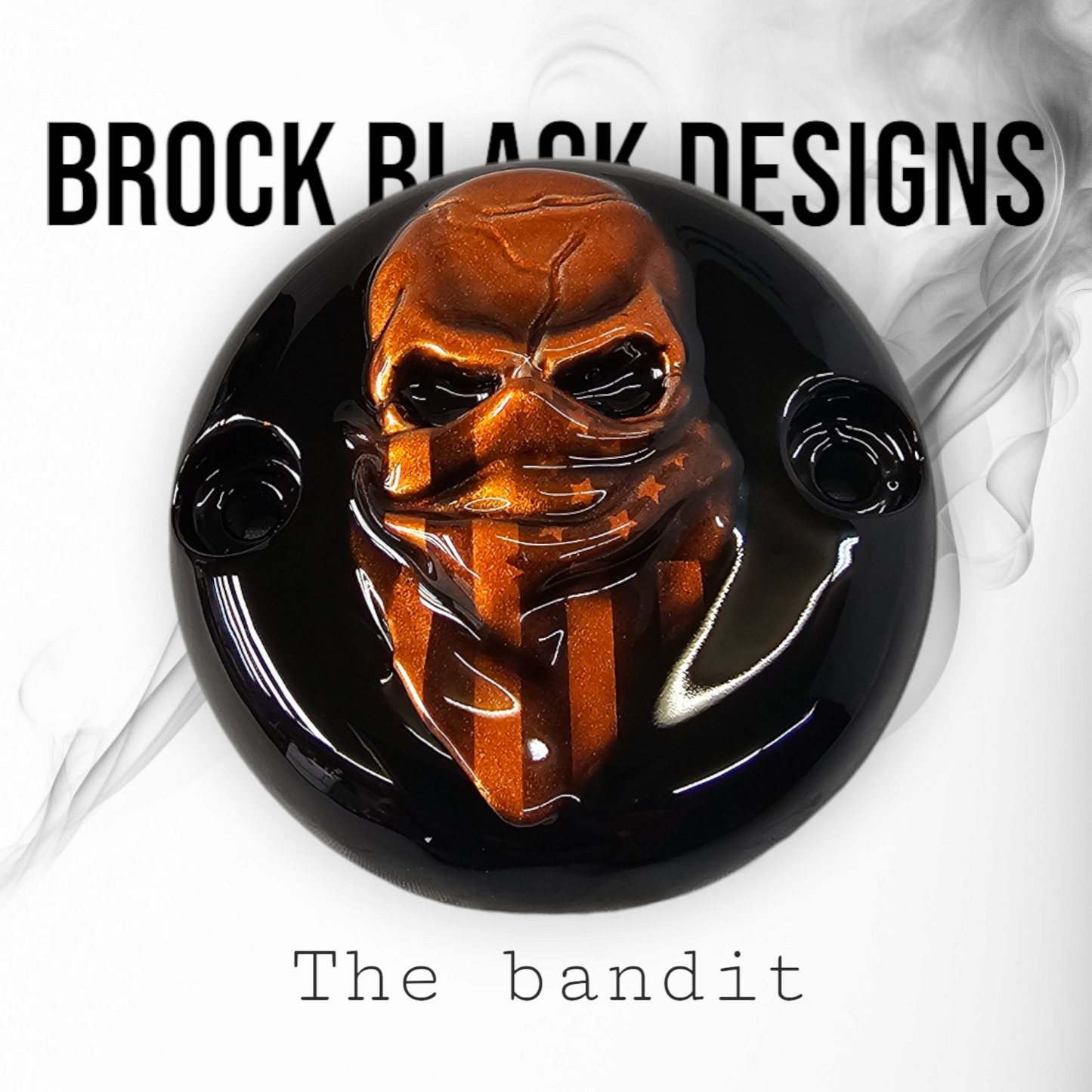 3D skull bandit with American Harley bandanna points Cover