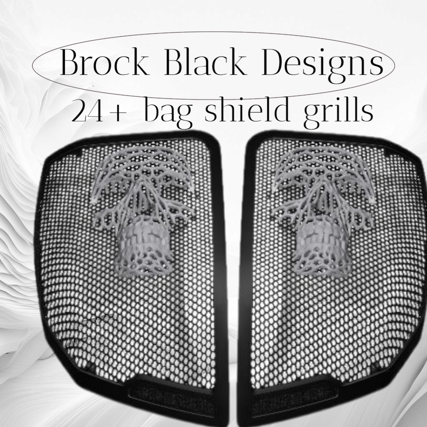24+ Harley Davidson bag lid Speaker Grill Cover webbed skull
