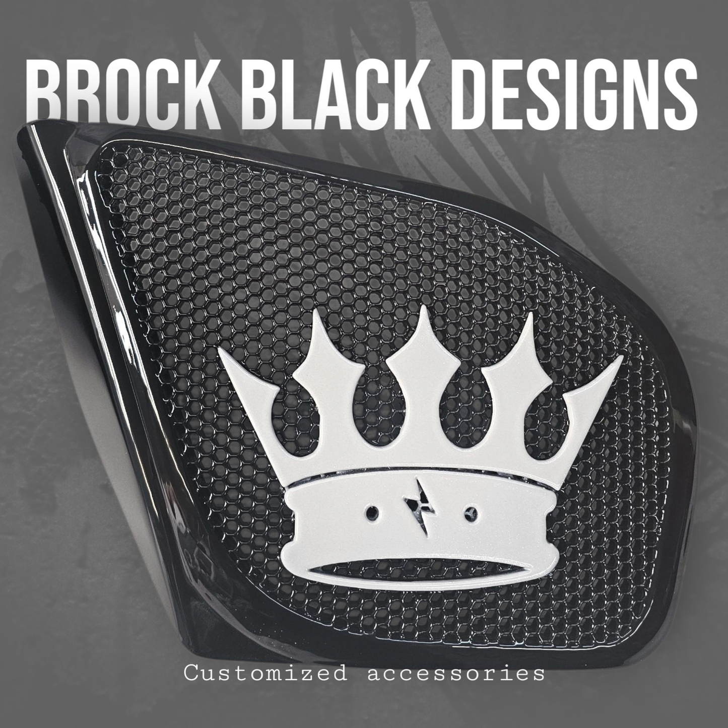 98 to 2024 Road Glide 3D crown speakers grill covers set