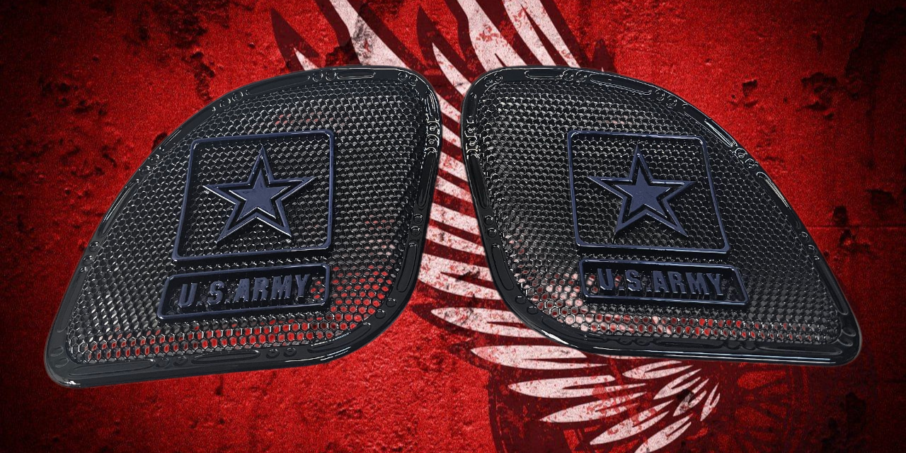 98-2024 Road Glide 3D Army speakers grill covers set