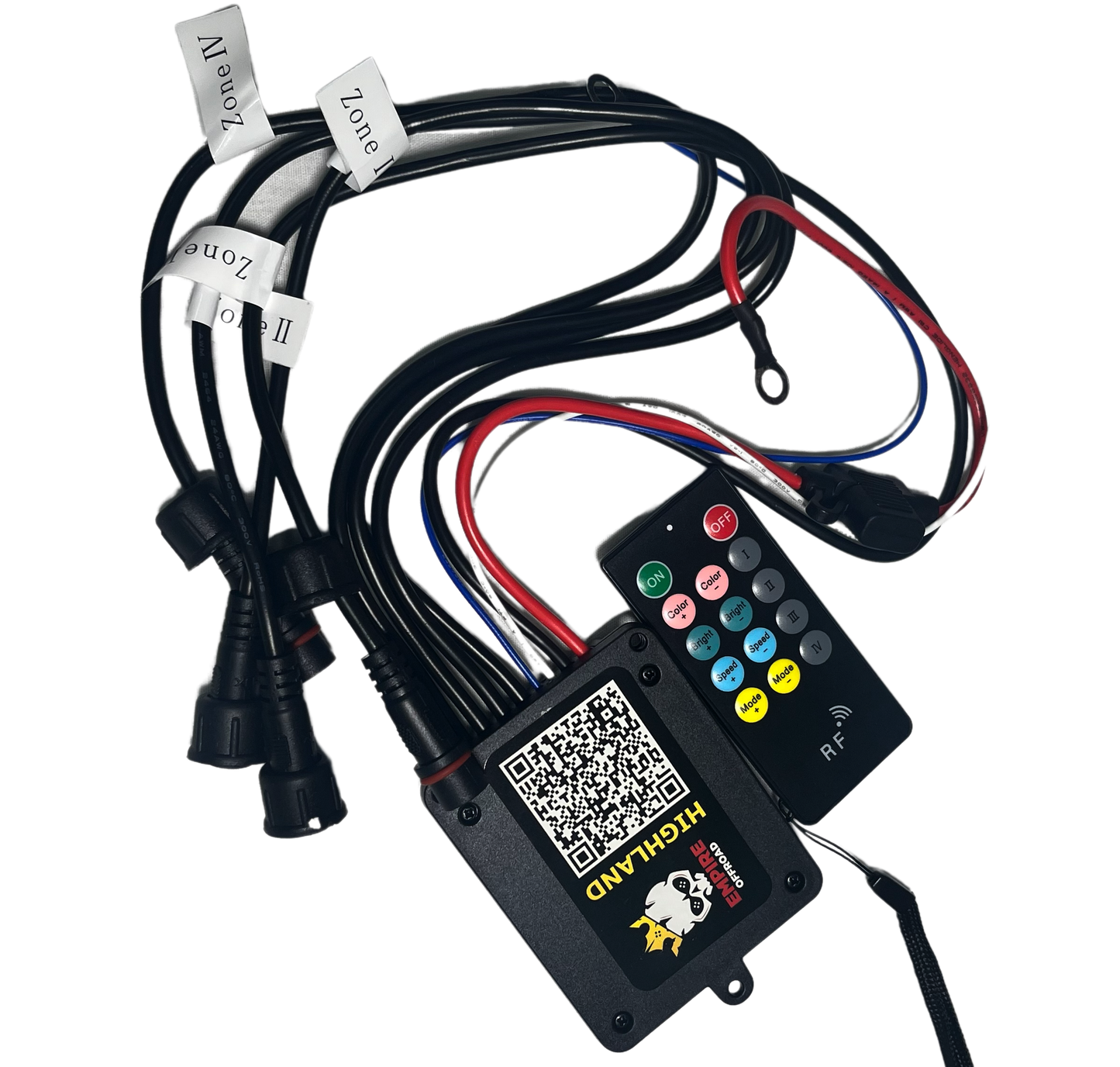 Highland Series 4 Zone RGB+W Bluetooth Control Box and RF Remote