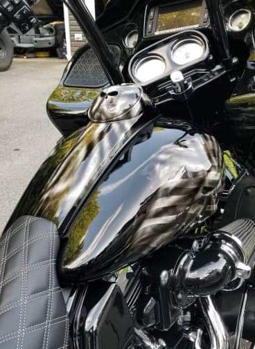 Punisher black and white flag Harley console