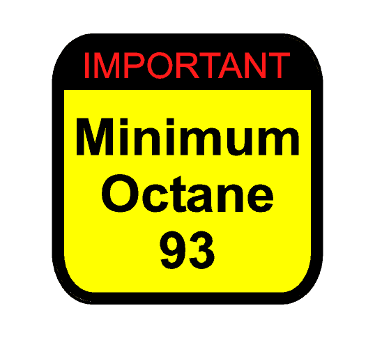Warning Sticker Minimum Octane Rating (Pair) - Universal
