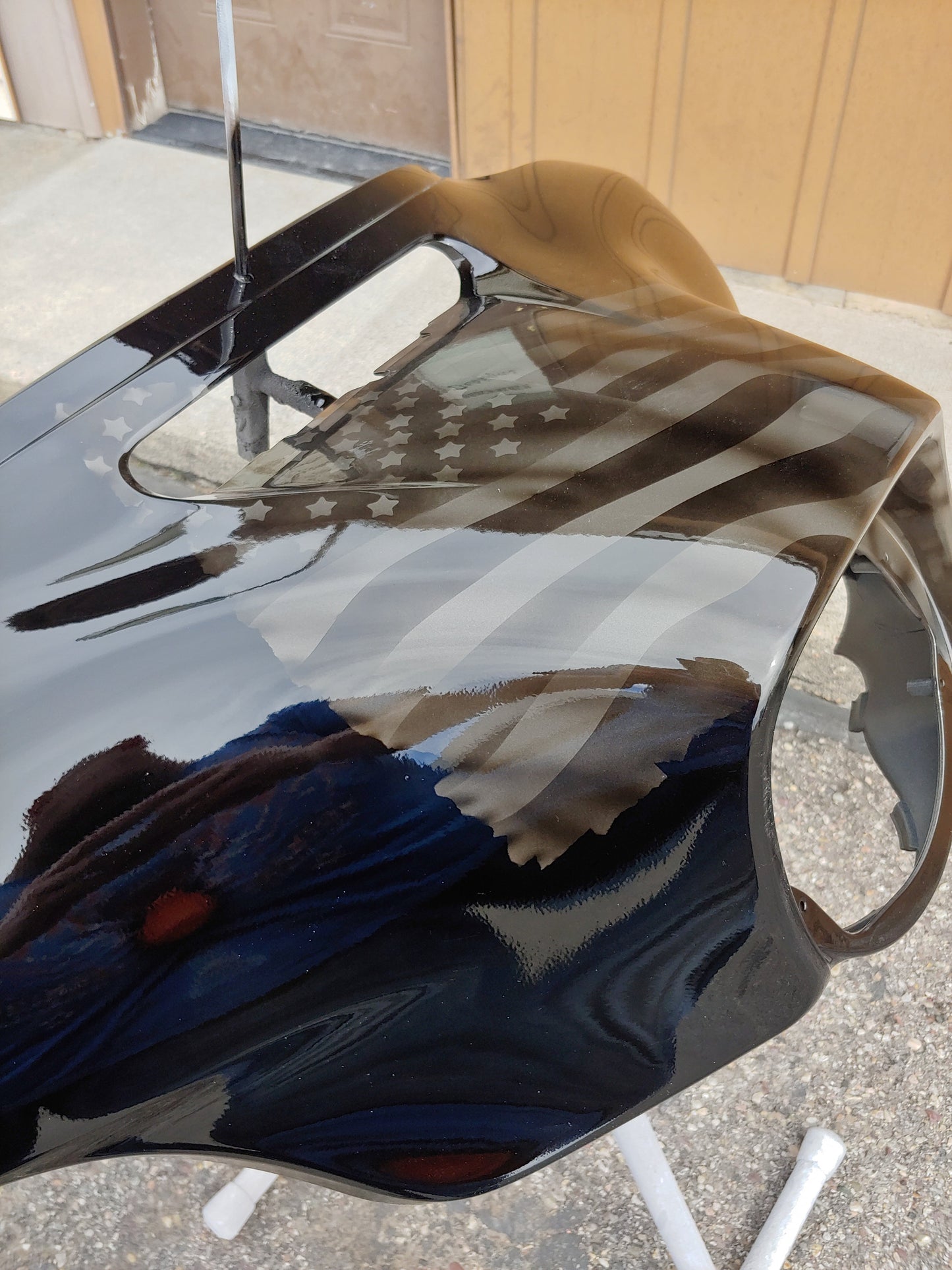 Fairing Ghosted tattered American flag