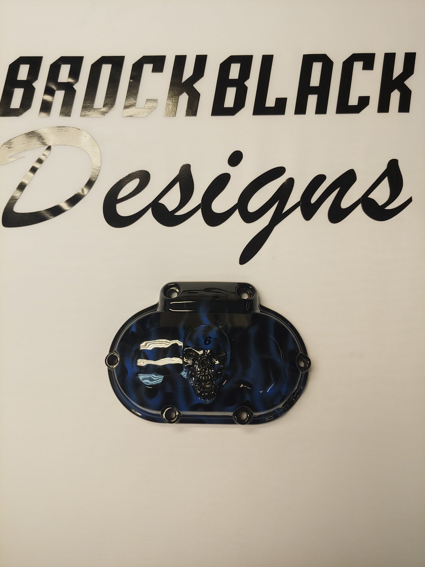 Skull flames transmission cover