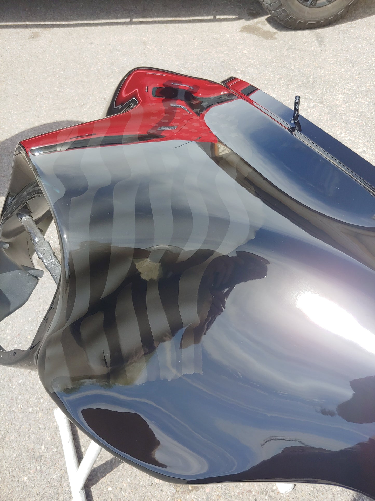 Fairing Ghosted tattered American flag