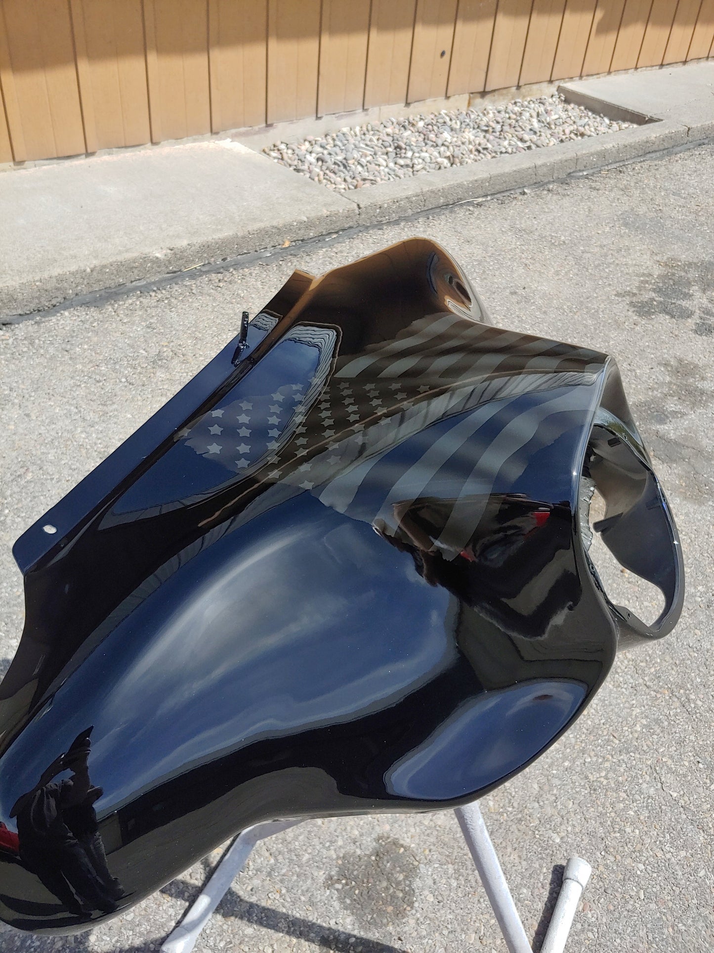 Fairing Ghosted tattered American flag