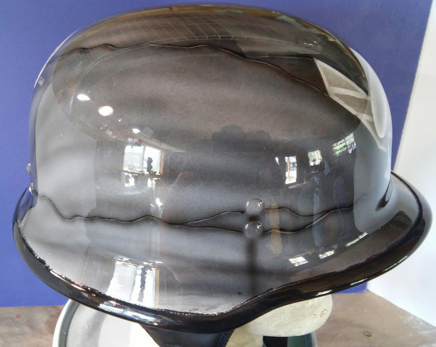Harley Helmet Air Force Police Logo on Black granite
