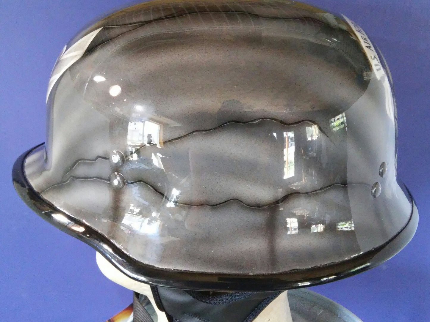 Harley Helmet Air Force Police Logo on Black granite