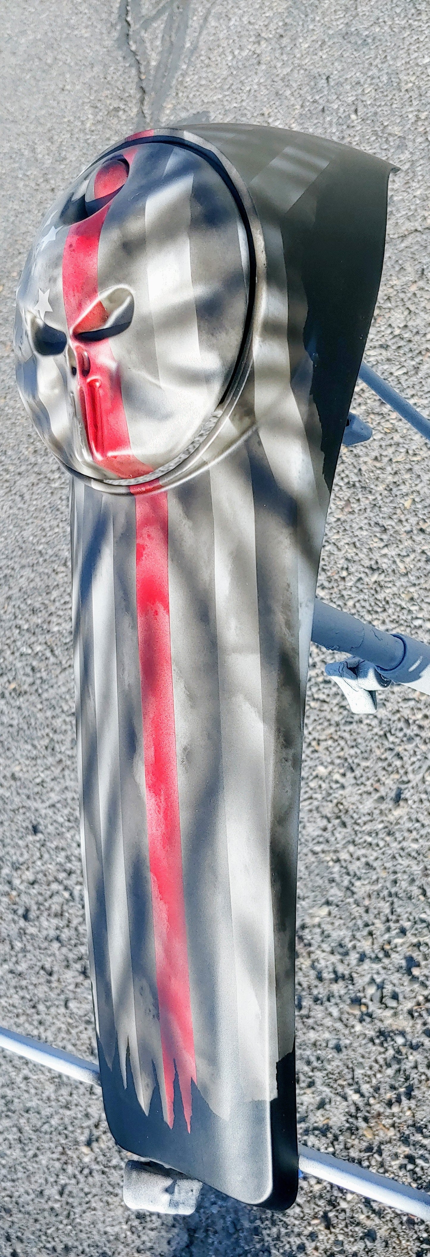 Firefighter themed Punisher Harley console