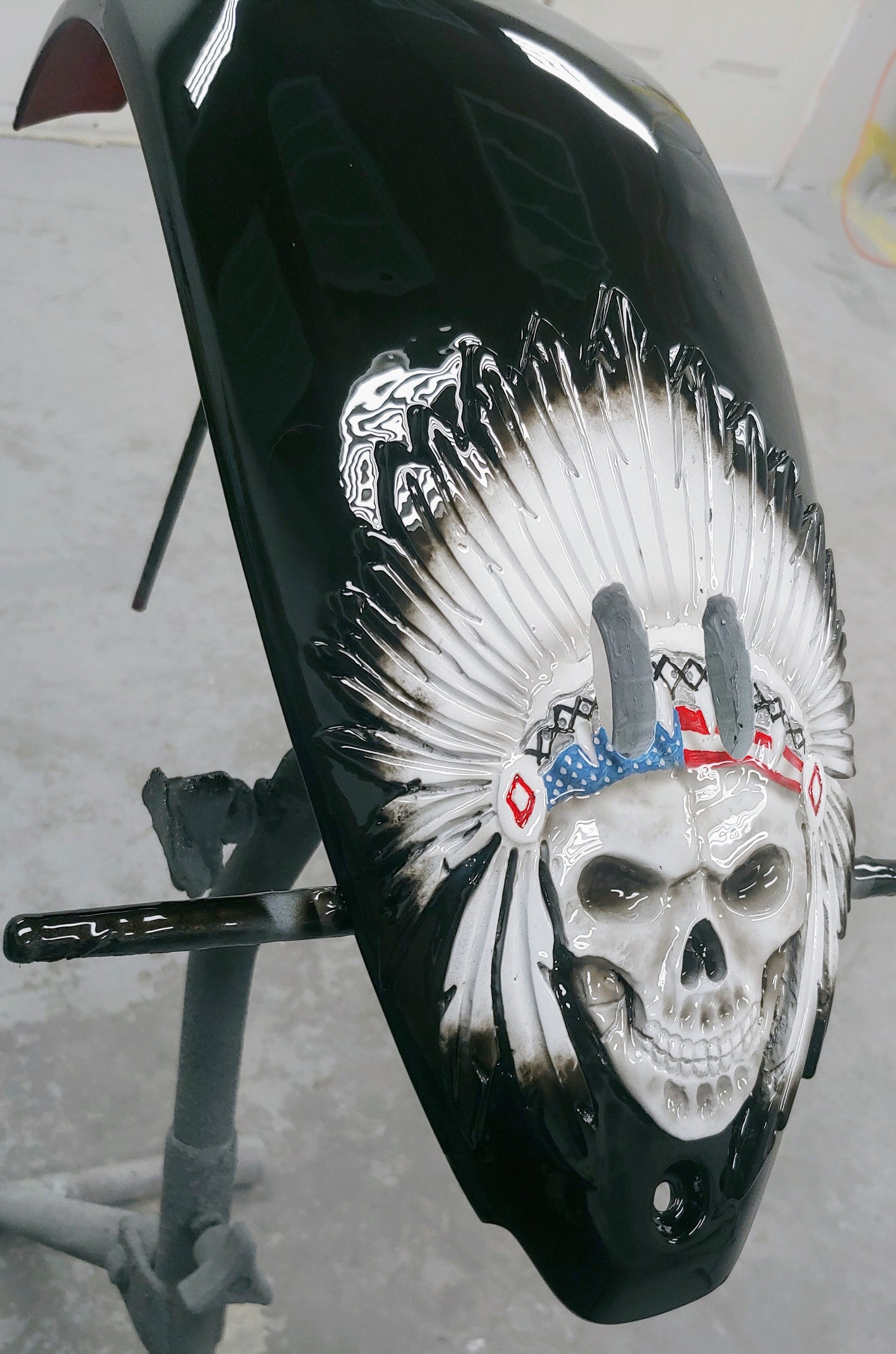 Indian 3D skull warbonnet theme console