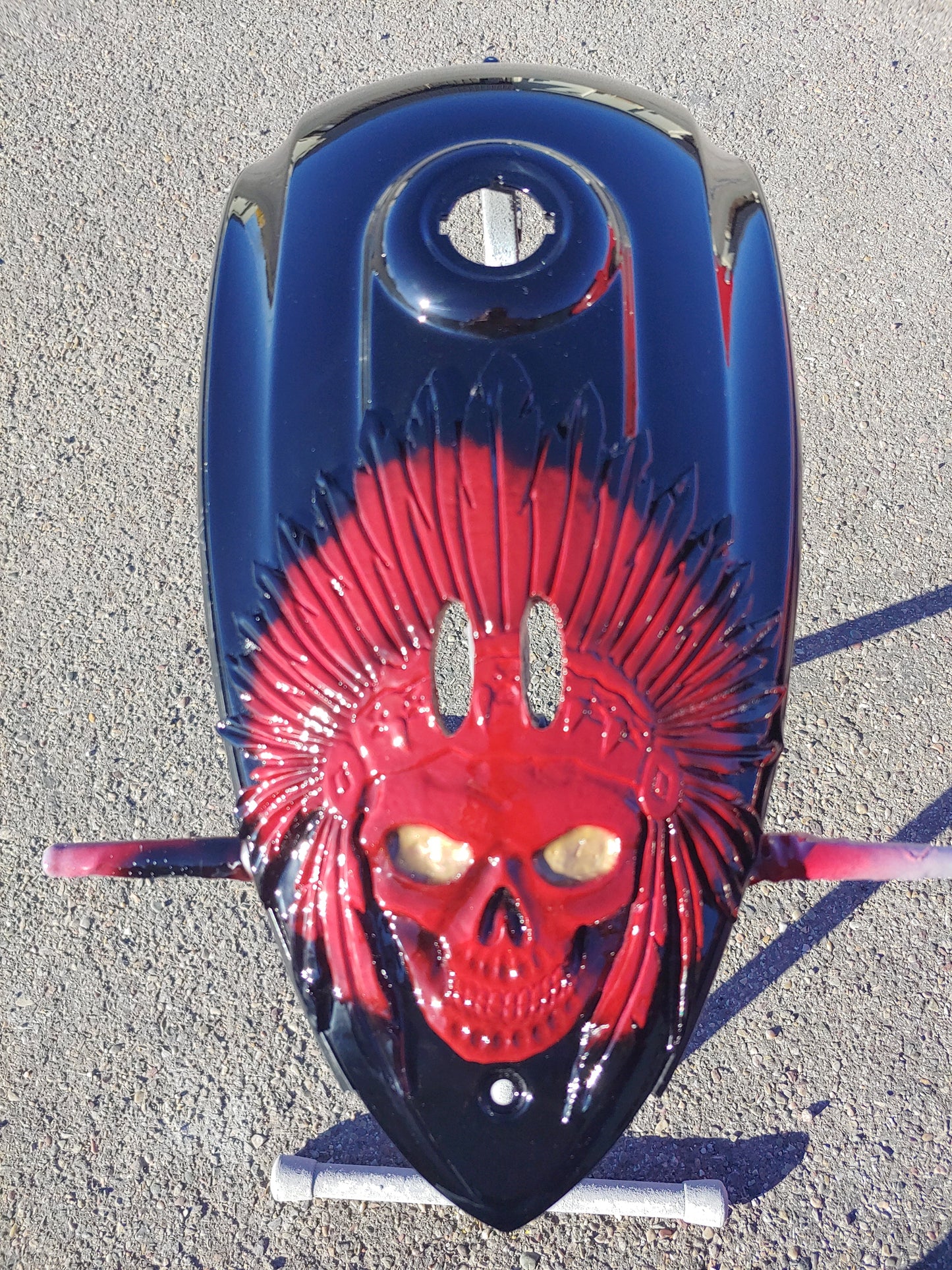 Indian 3D skull warbonnet theme console