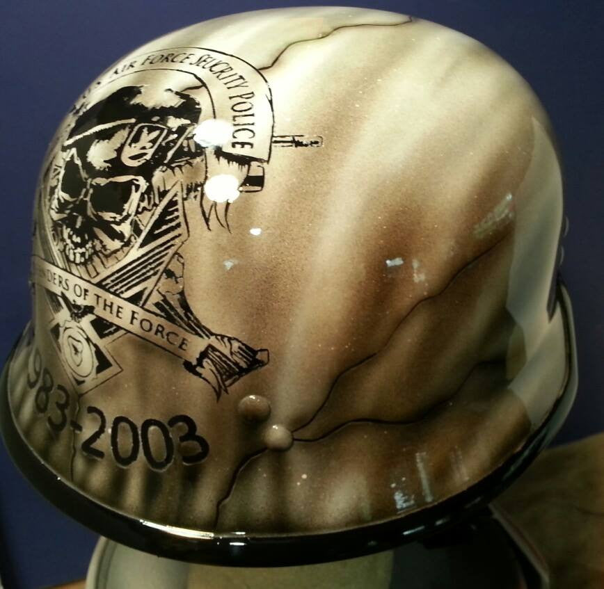 Harley Helmet Air Force Police Logo and American Flag