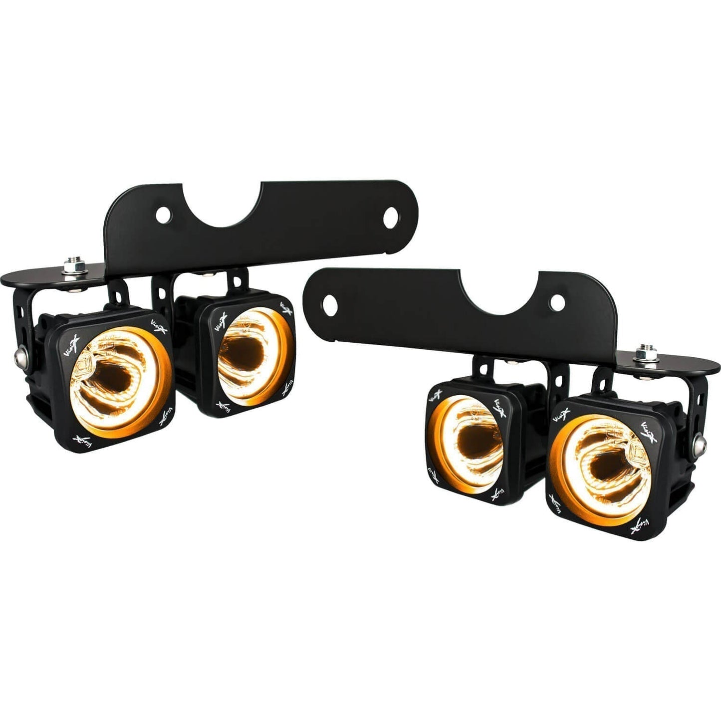 2017-2020 Ford F-150 Raptor LED Halo Fog Light Kit With Optimus Amber Halo Lights
