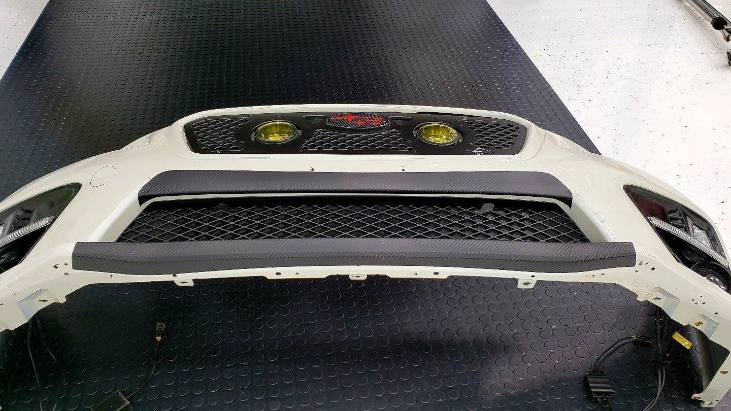 2018 Style Bumper Overlay Upper AND Lower (Carbon Vinyl, Gloss Black, or Matte Black) - 2015-2017 WRX / STI