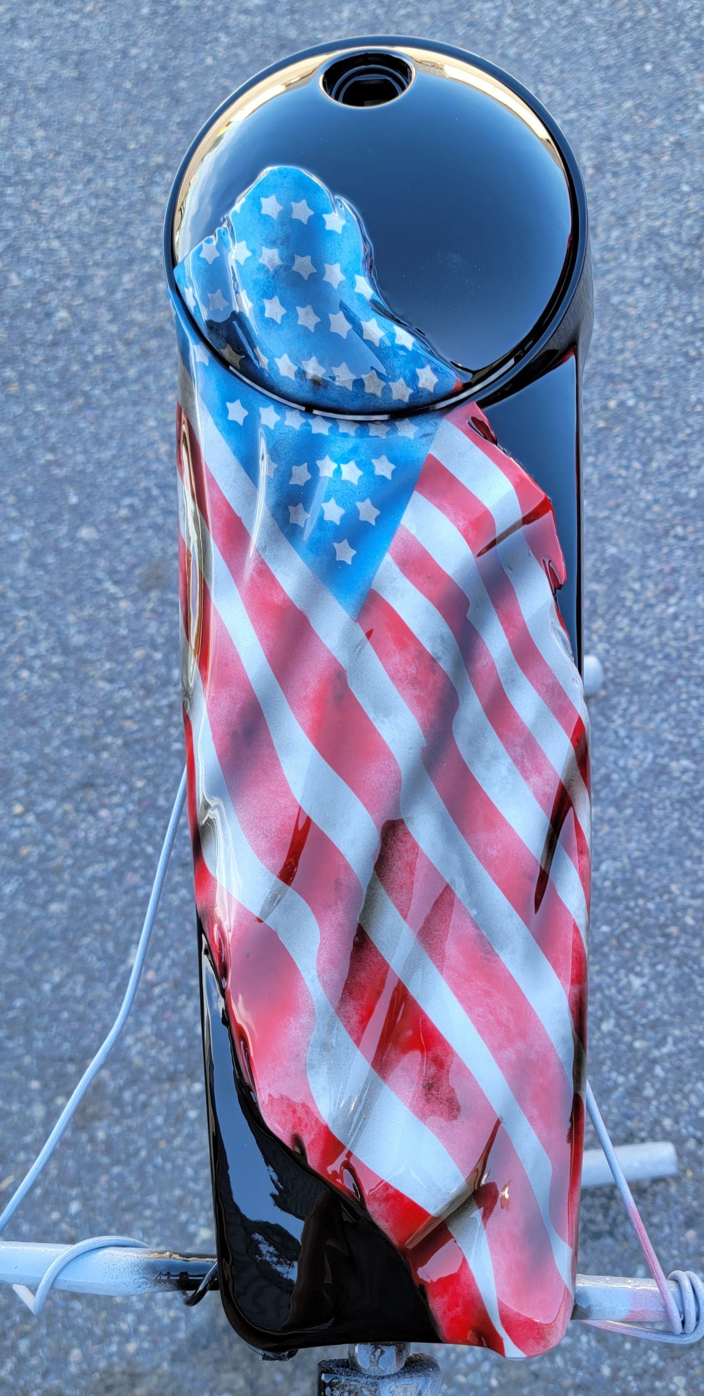 Harley Davidson tattered and worn American flag set