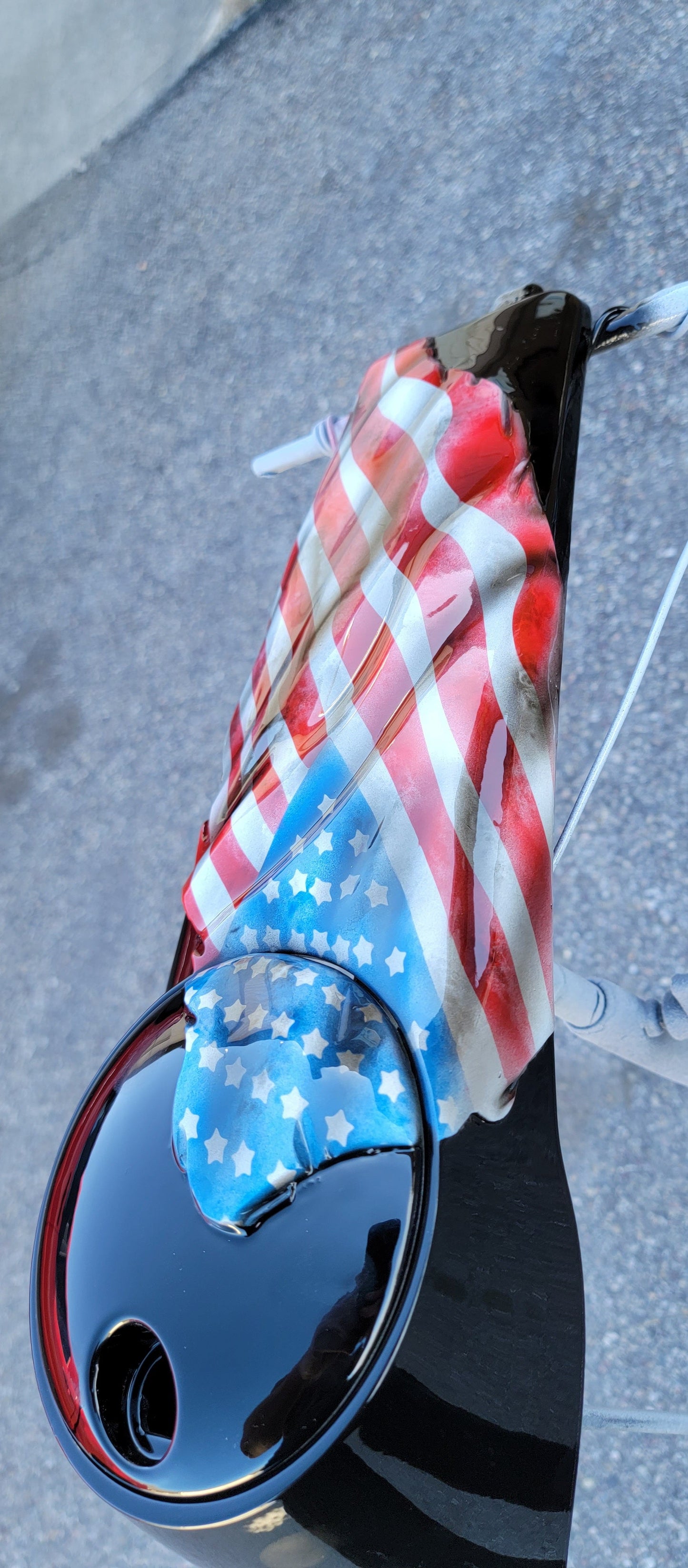 Harley Davidson tattered and worn American flag set