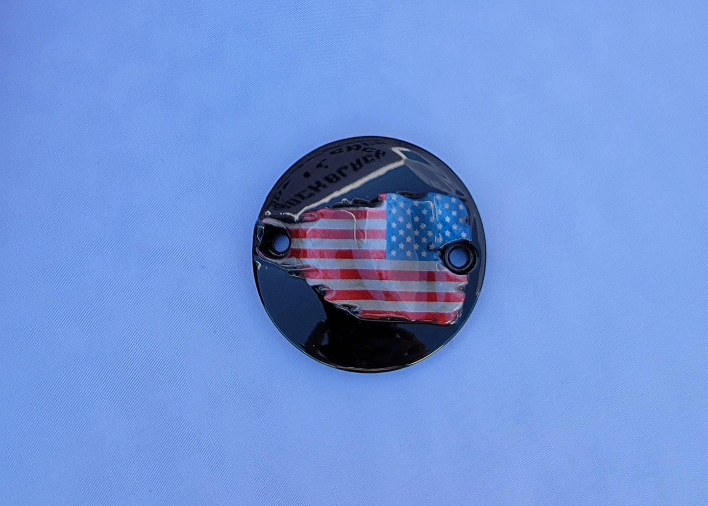 Harley Davidson tattered and worn American flag set
