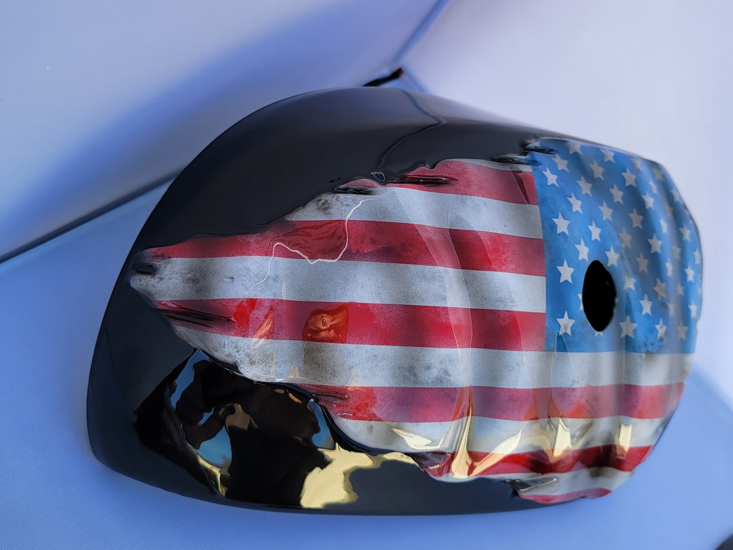 Harley Davidson tattered and worn American flag set