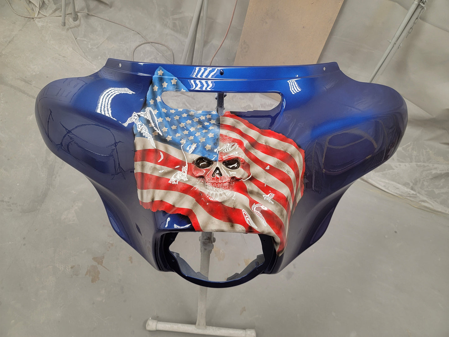 3D skull fairing batwing with American flag