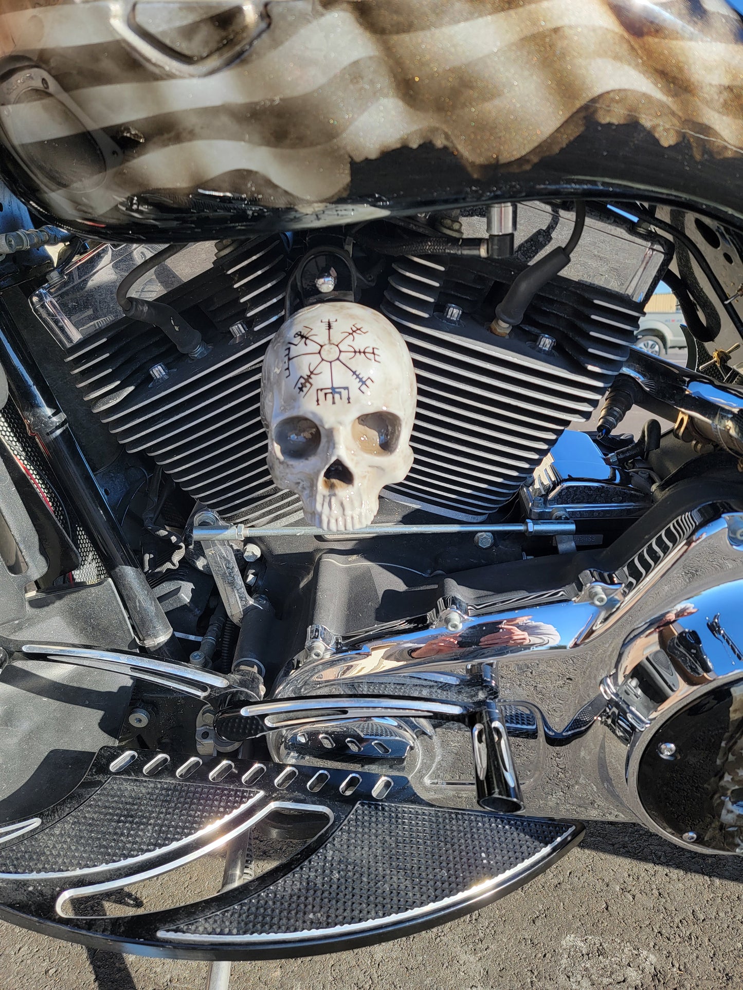 3D ancient skull viking compass