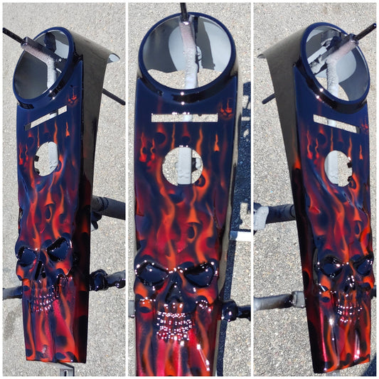 Harley Davidson softail console 3D flaming skull theme