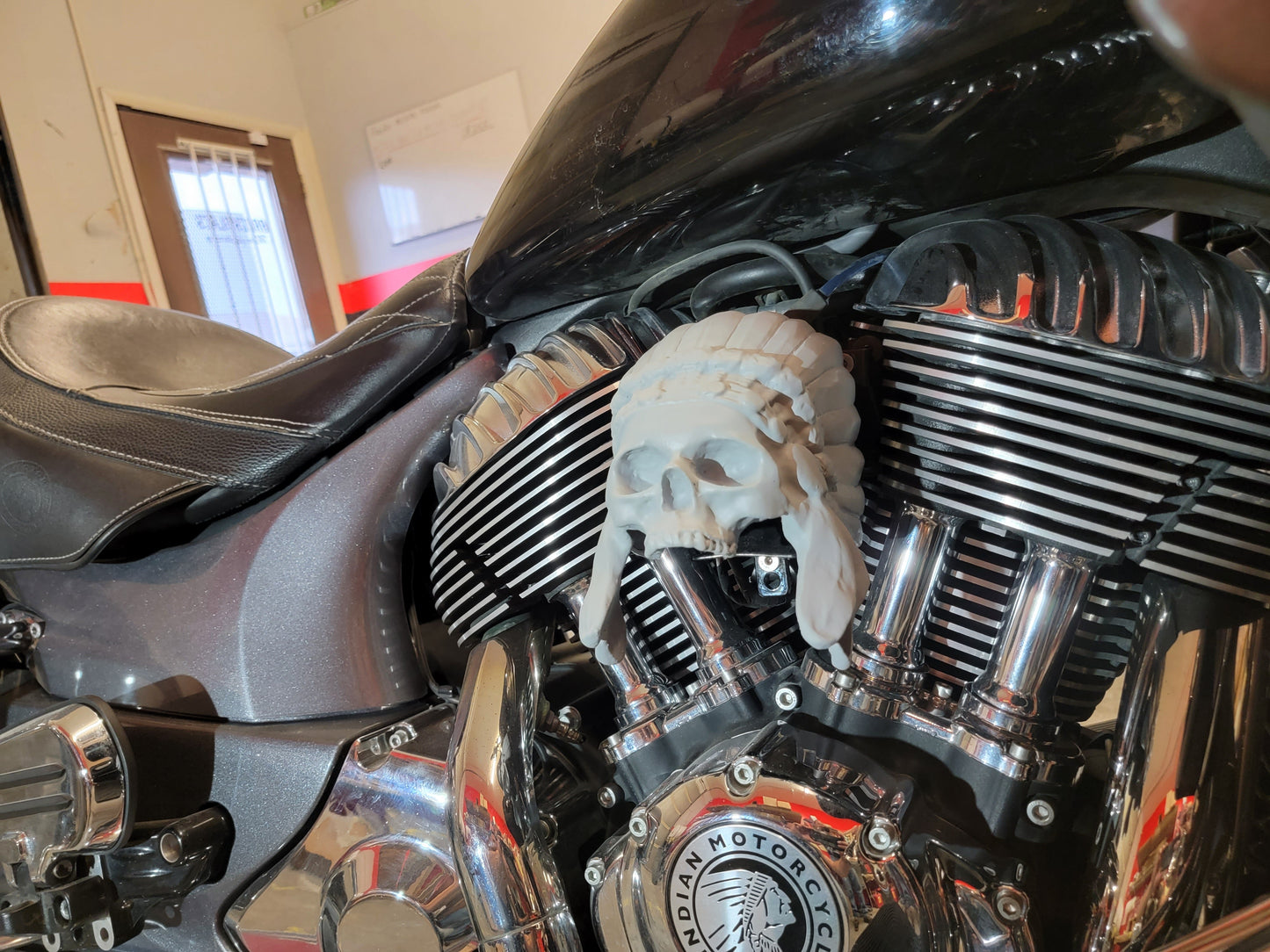Color match Indian skull warbonnet Horn cover