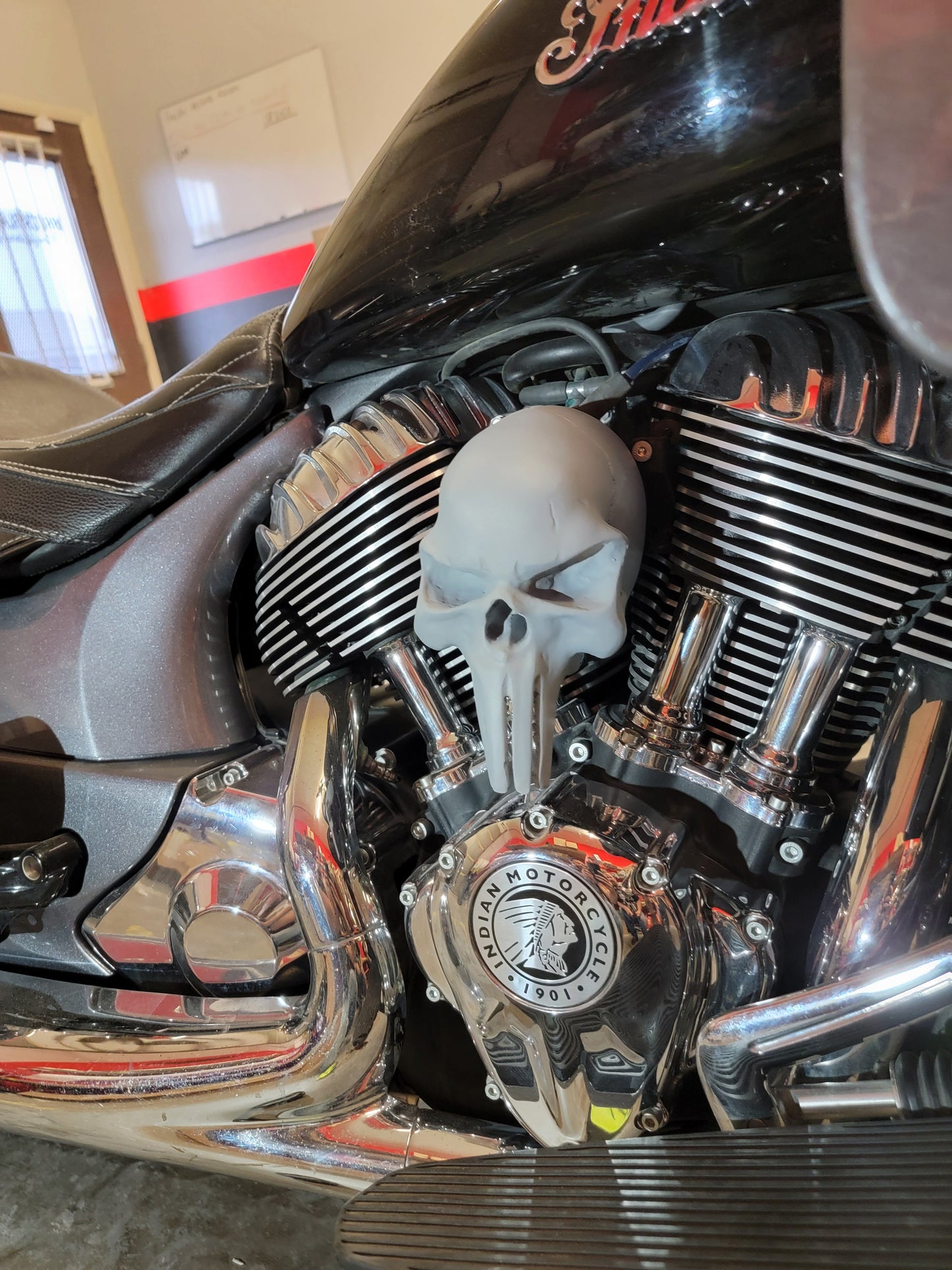 3D Punisher skull horn cover Canadian flag