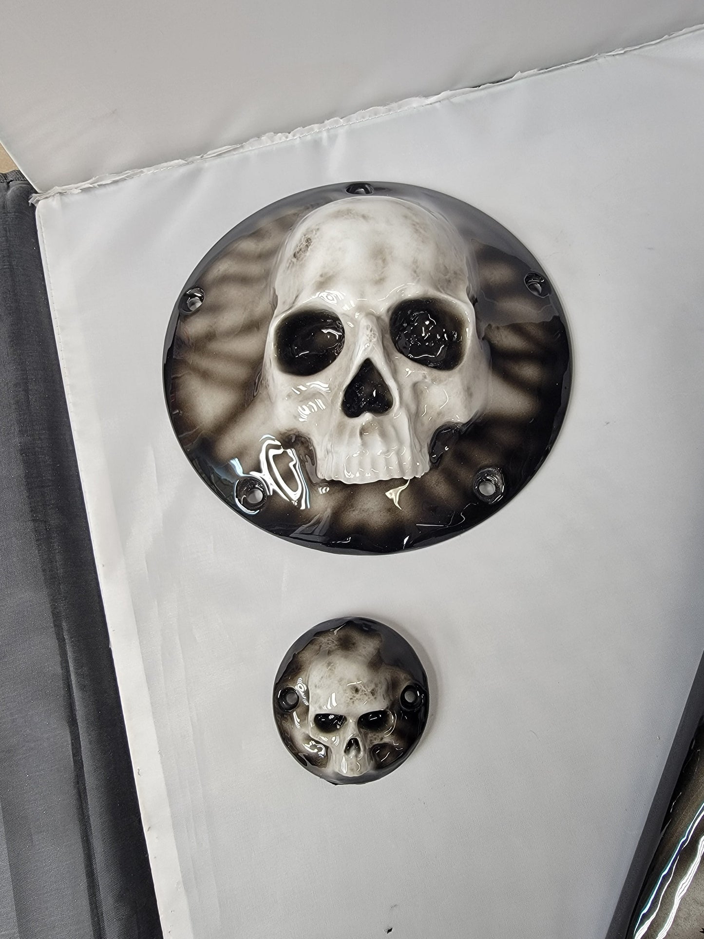 3D Ancient Skull derby and points cover