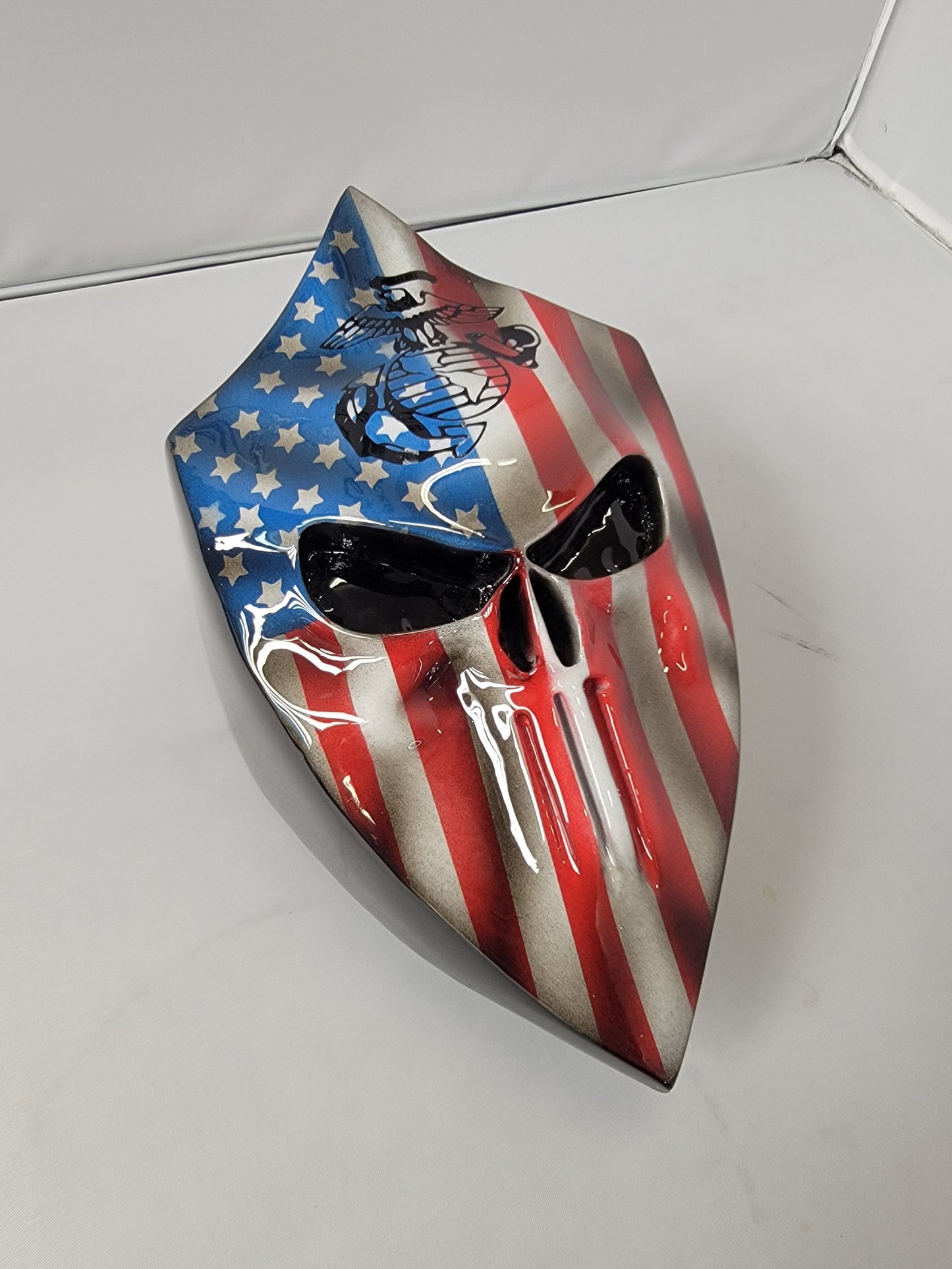 3D Punisher with American flag USMC logo
