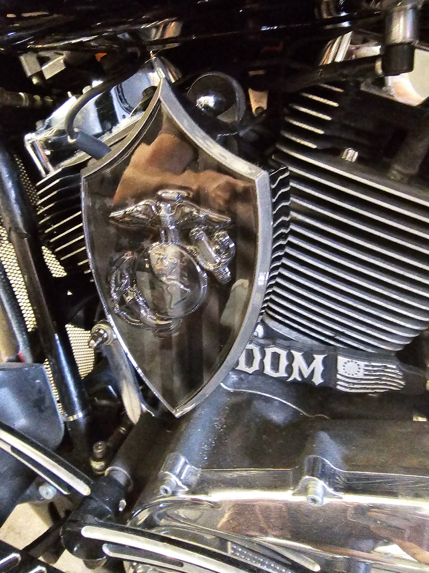 USMC horn cover with ghosted flag