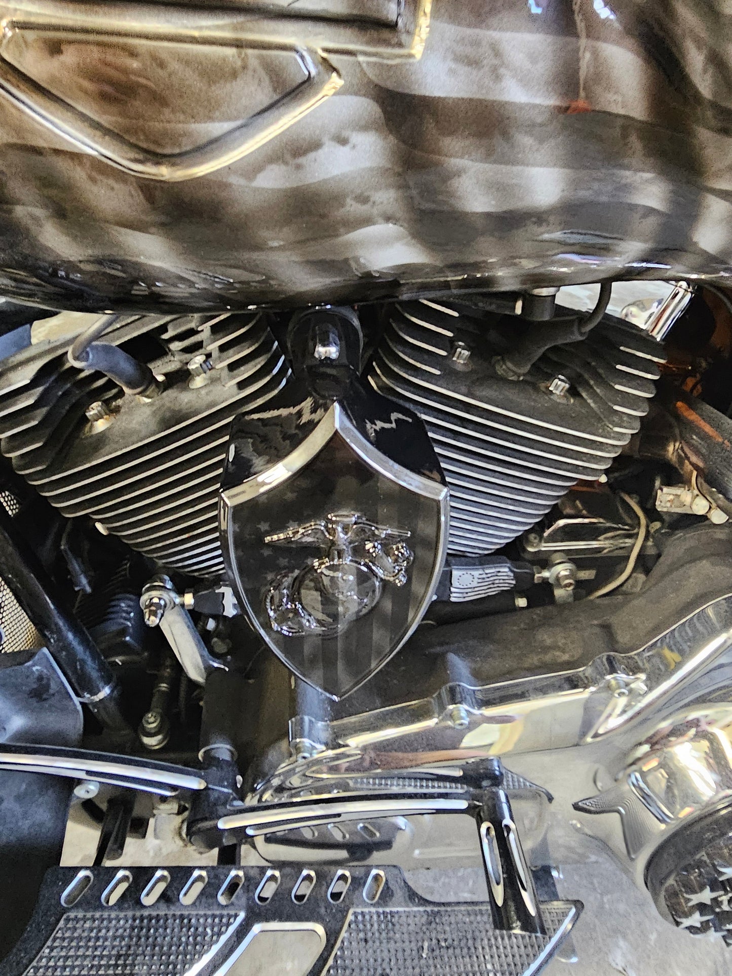 USMC horn cover with ghosted flag