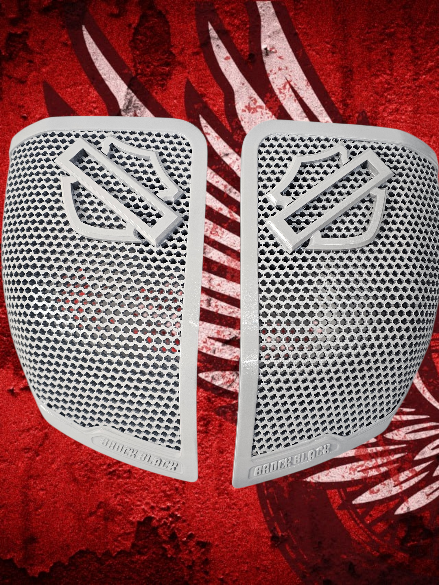 24+ Harley Davidson bag lid Speaker Grill Cover Guard shield theme