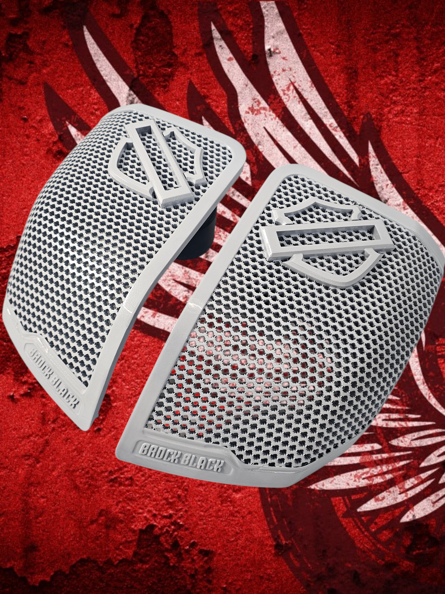 24+ Harley Davidson bag lid Speaker Grill Cover Guard shield theme