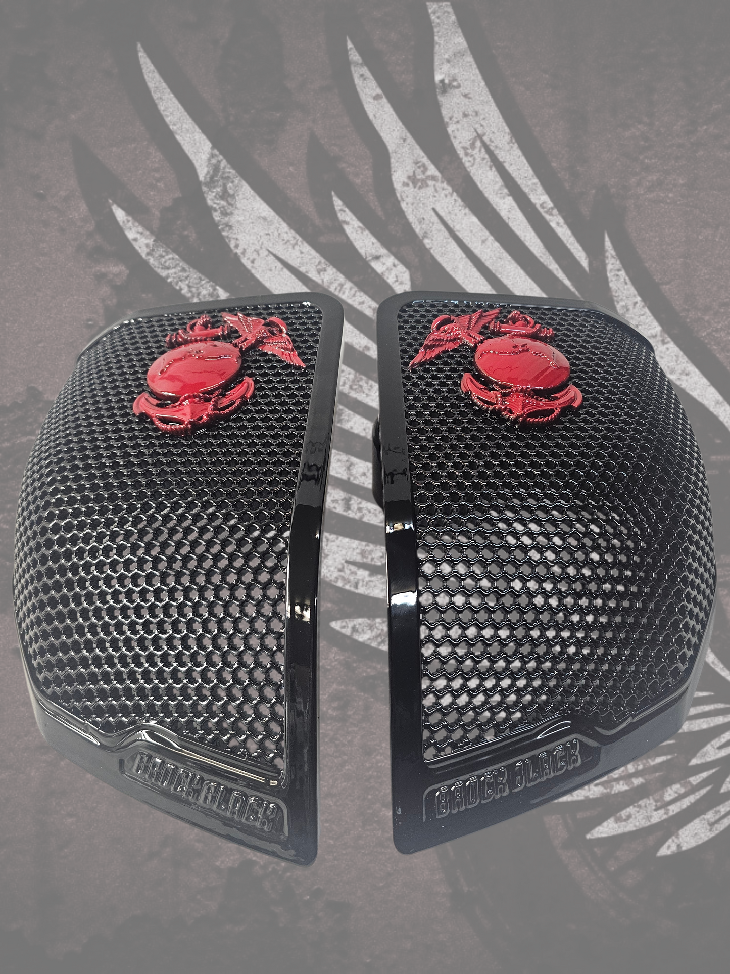 24+ Harley Davidson bag lid Speaker Grill Cover USMC