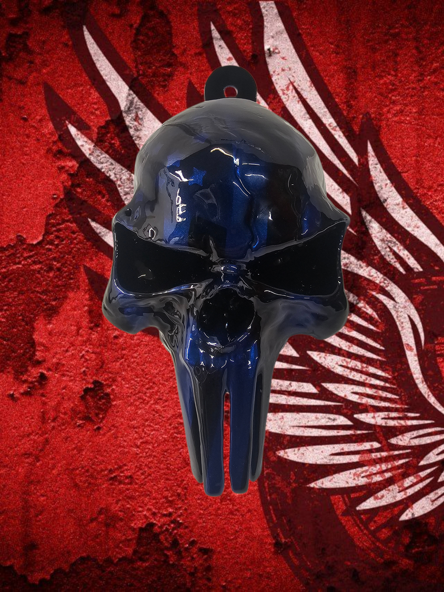3D ghosted American flag Punisher SKULL horn cover