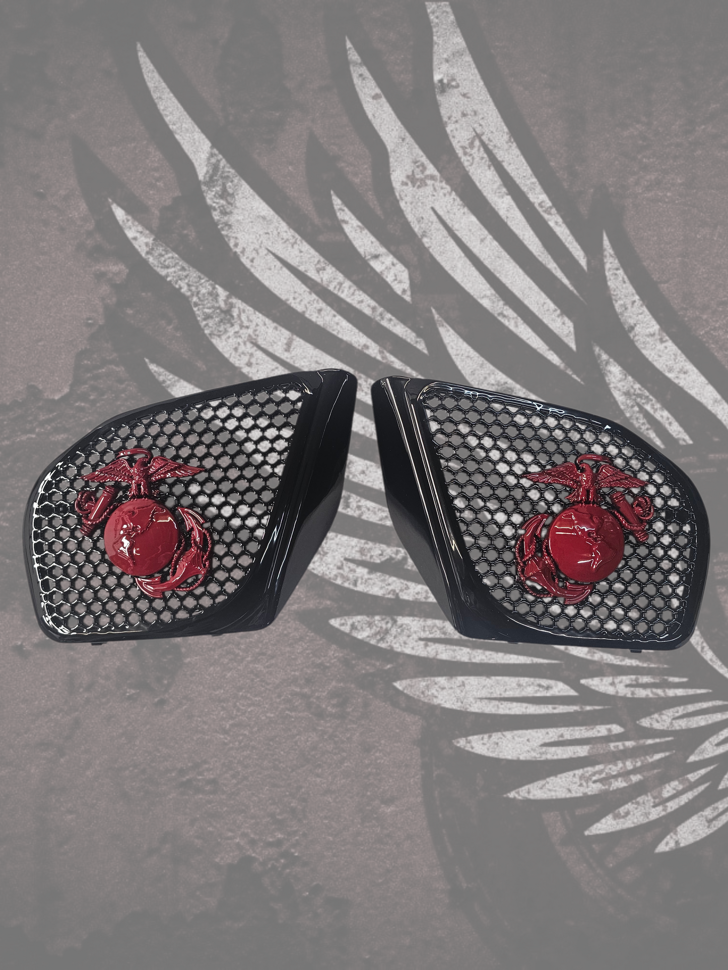 98-2024 Road Glide 3D USMC speakers grill covers set