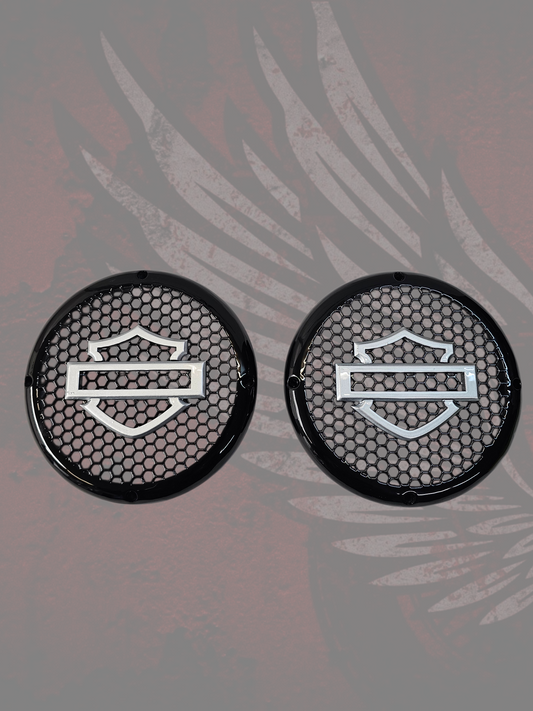 A set of bag shield theme speakers grill covers