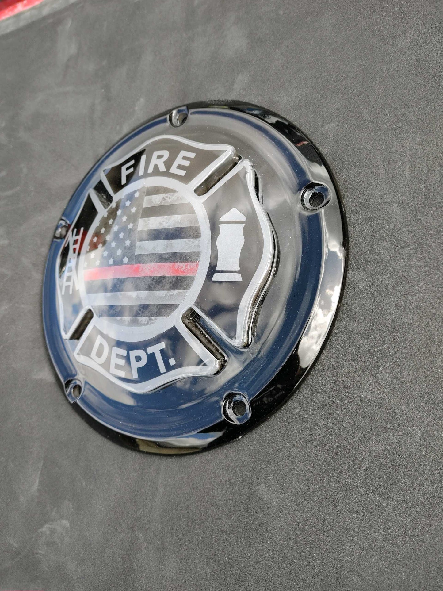 3D firefighter Harley derby cover