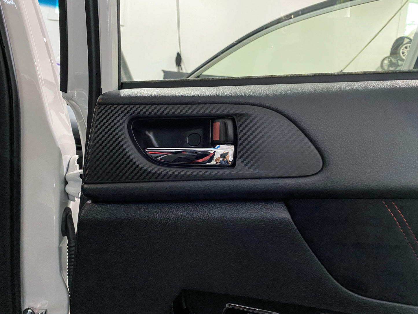 3D Carbon Interior Door Handle Trim Overlays - 2015-2021 WRX / STI